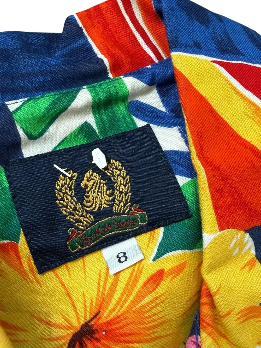 VTG Tropical Floral Two Piece Set Hawaiian Shirt Shorts Matching Resort Set Sz 8